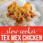 Slow Cooker Chicken Tex Mex - simple crockpot recipe that the whole family will love! via www.thirtyhandmadedays.com