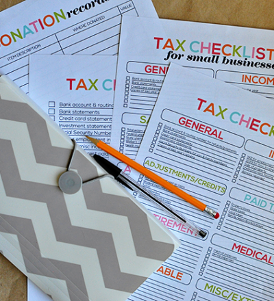 Tax Printables- easy checklists to help you prepare your taxes | Thirty Handmade Days