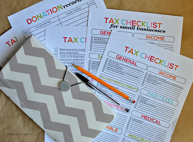 Tax Printables- easy checklists to help you prepare your taxes | Thirty Handmade Days