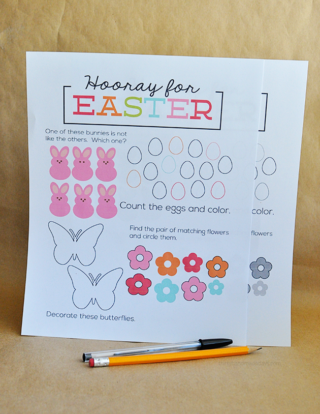 Printable Easter Worksheet  - print and have kids fill in! | Thirty Handmade Days