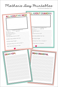 Printable Mother's Day Sheet