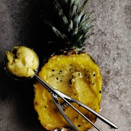 Delicious Pineapple Sorbet featured at the Party Bunch