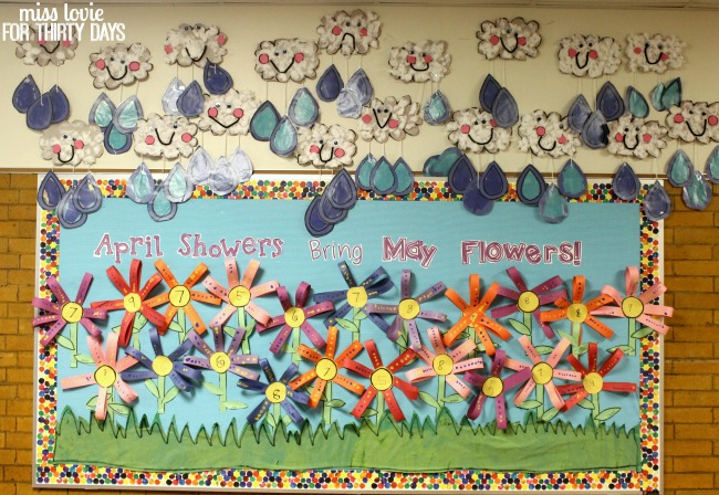 april showers bring may flowers bulletin board ideas