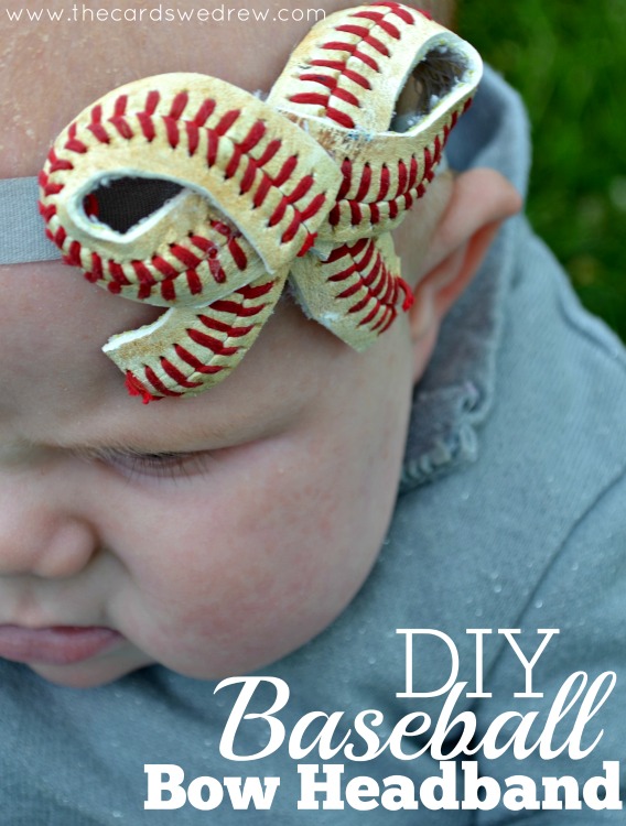 DIY Baseball Bow Headband from The Cards We Drew