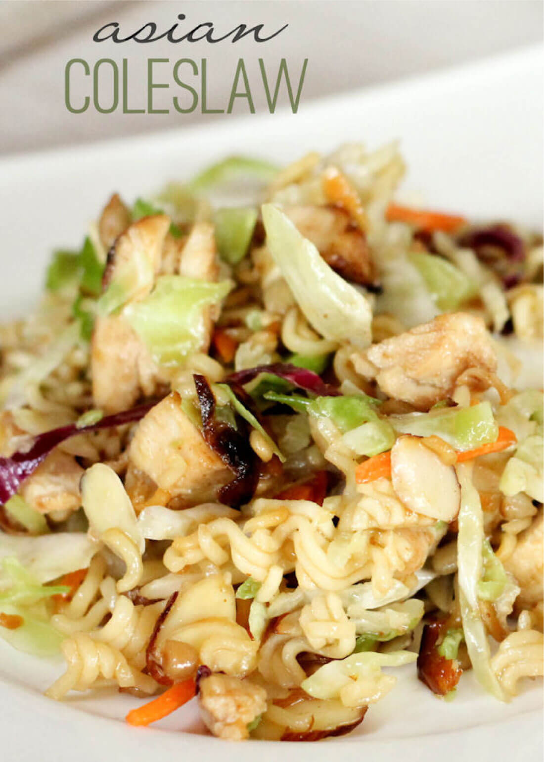 Asian Coleslaw - a delicious side dish or main dish to try out. 