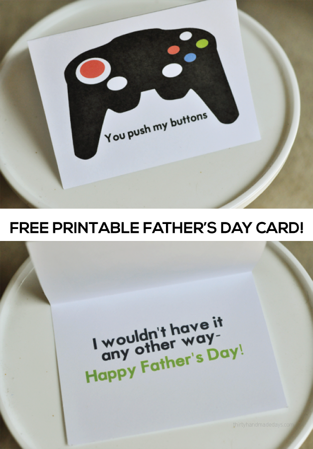 Printable Father's Day Card from www.thirtyhandmadedays.com