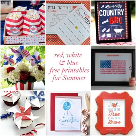 free red, white and blue printables for Summer