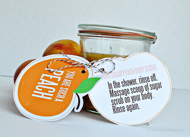 You are such a peach printable gift tags, perfect for body scrub | Thirty Handmade Days 