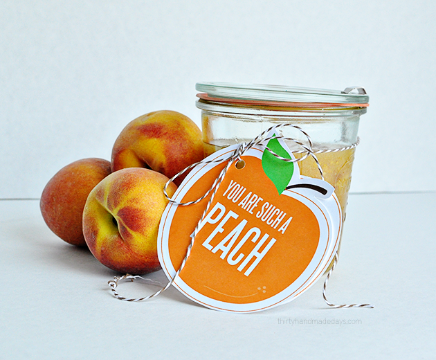 You are such a peach printable gift tags, perfect for body scrub from Thirty Handmade Days 