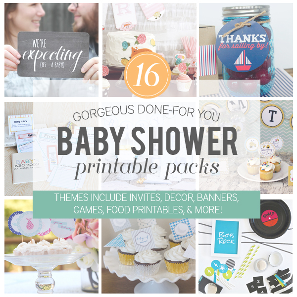 Super awesome Baby Shower Printable Pack via  www.thirtyhandmadedays.com