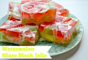 Watermelon Glass Block Jello from The Cards We Drew