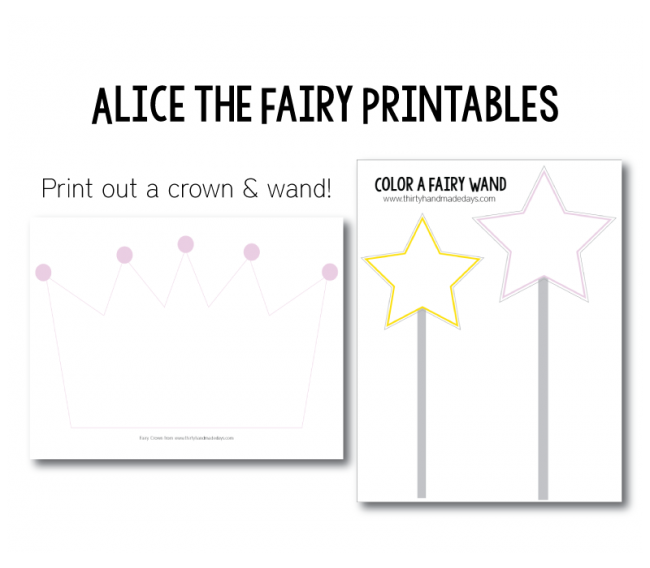 Alice the Fairy Printables