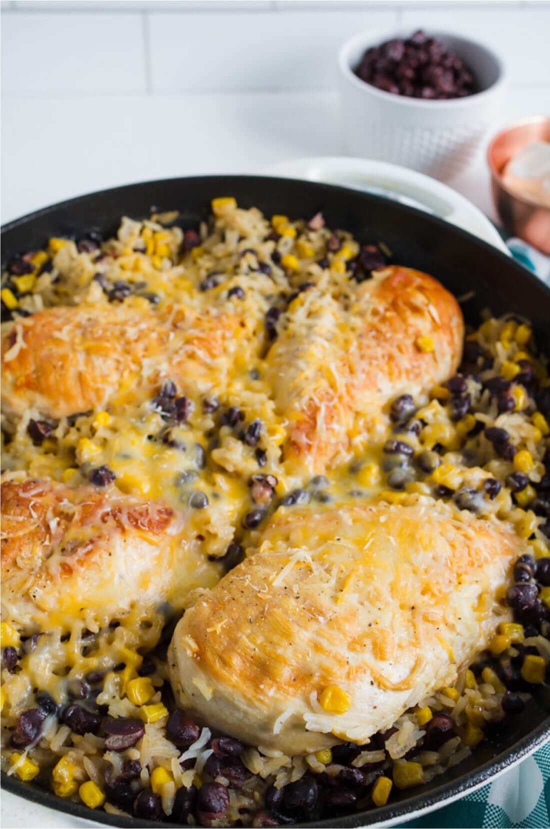 One Pan Chicken Fiesta Bake - an easy, one pot meal that your whole family will love.