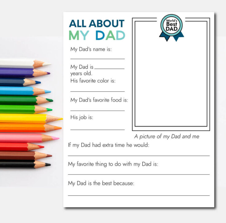 Father's Day Printable Fill In Sheet from Thirty Handmade Days