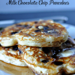 All Time Favorite Milk Chocolate Chip Pancakes - they are so good and fluffy! A must try recipe.