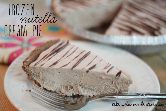 Frozen Nutella Cream Pie - yum!