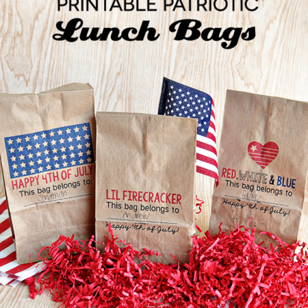 Printable Patriotic Lunch Bags - download and print on lunch bags for the 4th of July! Can be used for lunch/dinner or treats. www.thirtyhandmadedays.com