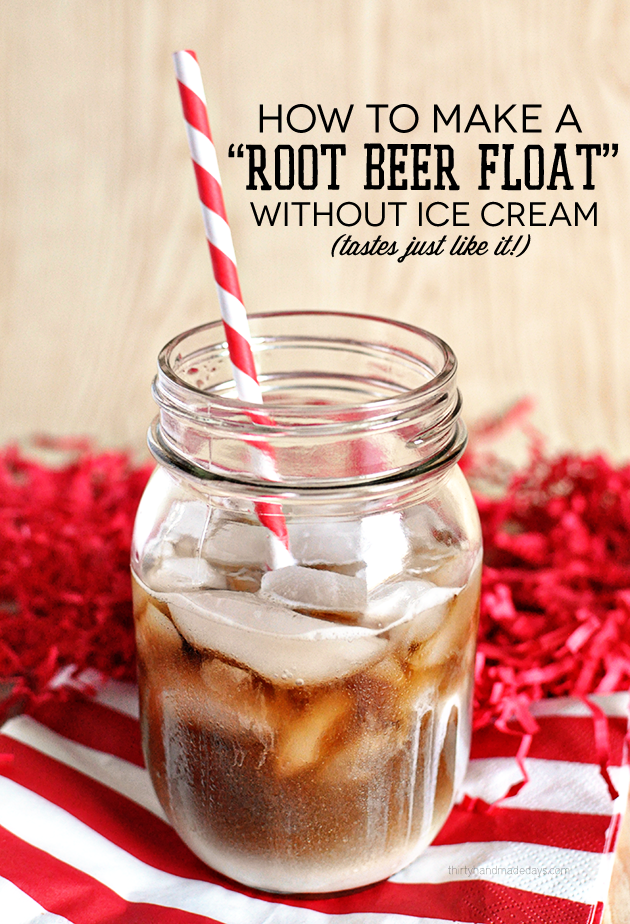 How to make a root beer float using only 2 ingredients (and one isn't ice cream!).   So easy to make and so good! 
