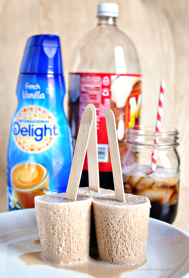 Using only 2 ingredients to make Root Beer Float Pops!  (and one isn't ice cream) www.thirtyhandmadedays.com