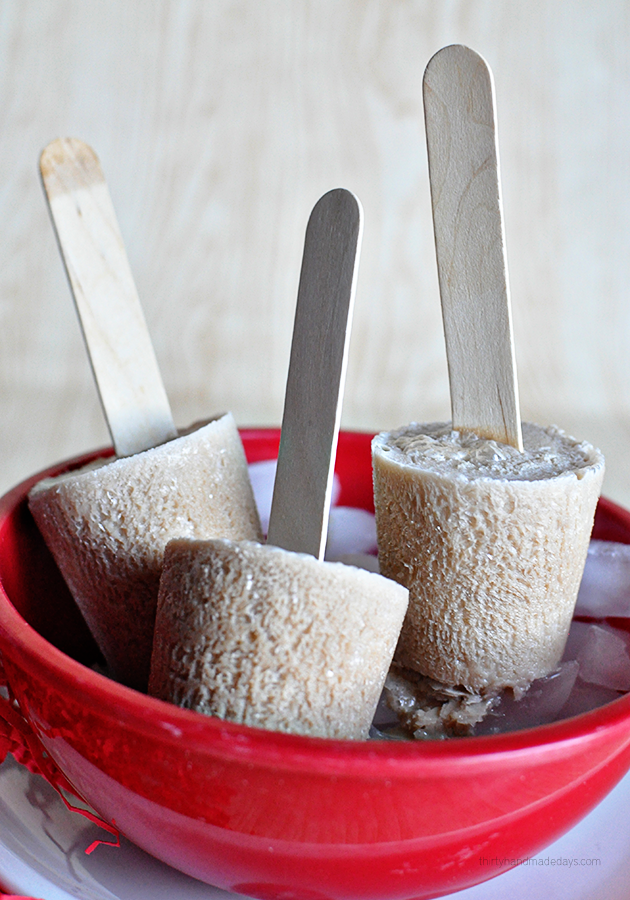 Using only 2 ingredients to make Root Beer Float Pops!  So easy to make but so yummy! 