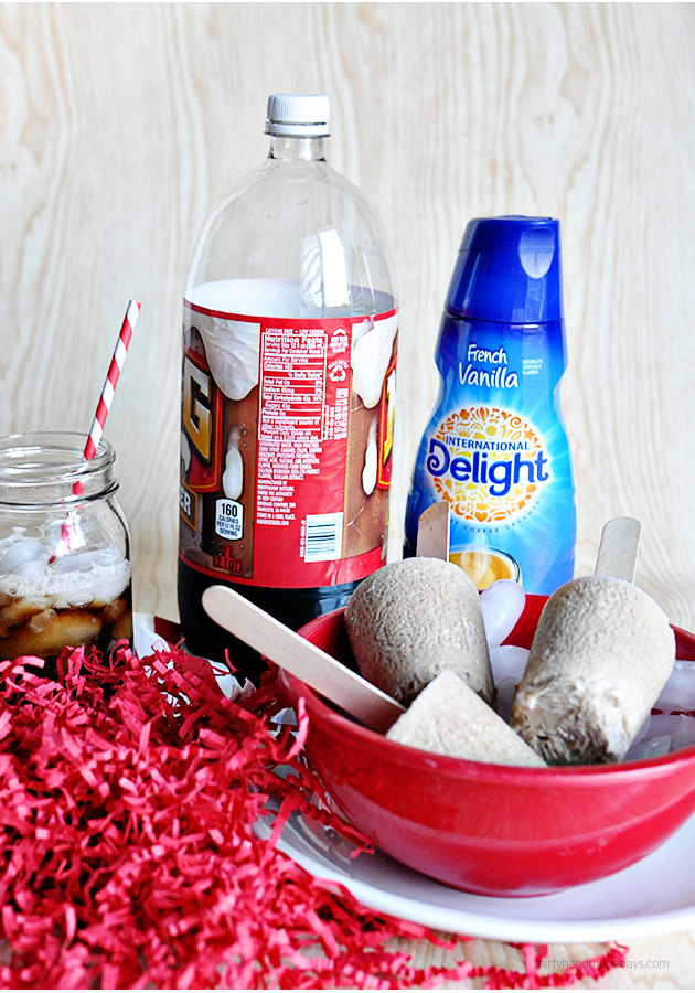 Using only 2 ingredients to make Root Beer Float Pops! 