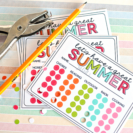 Summer Activity Punch Cards to prevent "Mom I'm bored" all summer long! Print out and get punching. www.thirtyhandmadedays.com