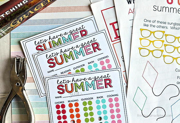 Summer Activity Punch Cards to prevent "Mom I'm bored" all summer long! Print out and get punching. from www.thirtyhandmadedays.com