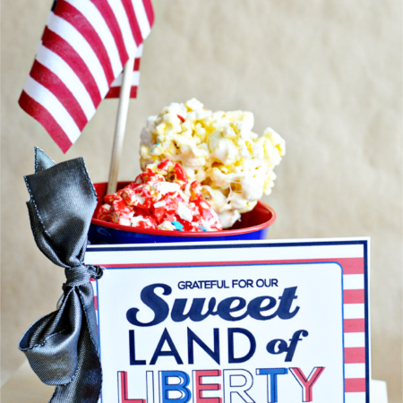 Sweet land of liberty printable card- perfect for a 4th of July treat! So cute from www.thirtyhandmadedays.com