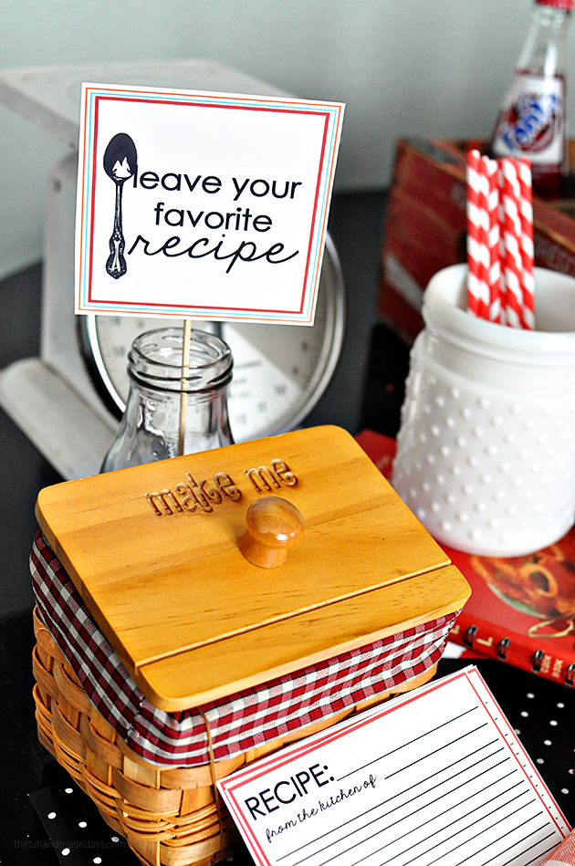 Fun detail for kitchen themed party - have each guest bring their favorite recipe to share!