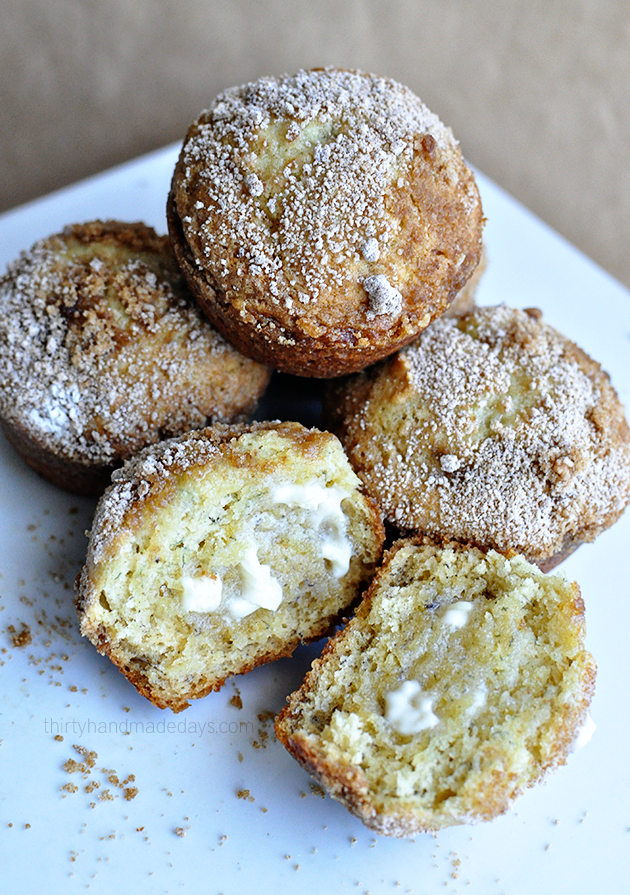 Banana Muffins with a crumb topping - easy to make but so good! | Thirty Handmade Days