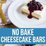 No Bake Cheesecake Bars with Fresh Blueberry Sauce - a delicious, must try, easy dessert. thirtyhandmadedays.com