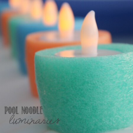 Pool Noodle Luminaries featured at the Party Bunch