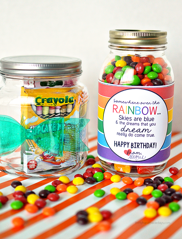 Cute gift idea- printable rainbow birthday tag