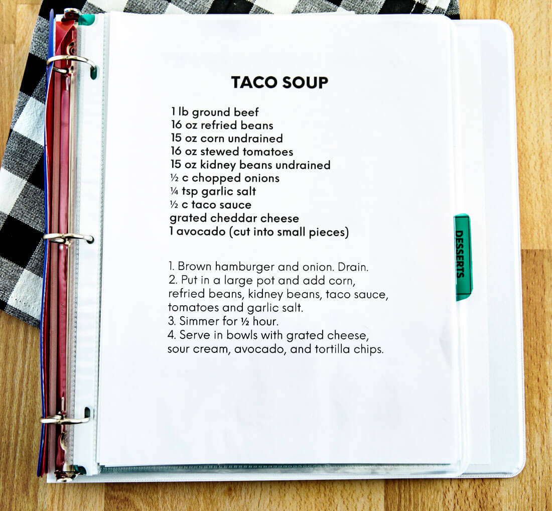 Family Favorites Recipe Book for Kids + Teenagers from 30daysblog