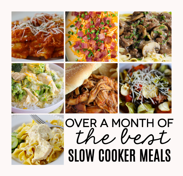 Over a month's worth of the best Slow Cooker Meals . Have something ready for dinner every night! 