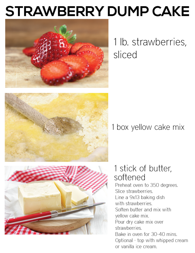 Strawberry Dump Cake -super easy cake recipe. The perfect starter recipe for kids! 