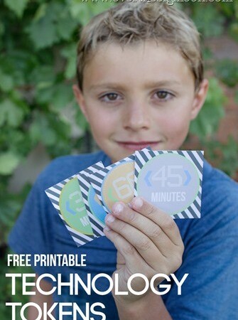 Printable Kids Technology Tokens - super awesome idea from Over the Big Moon