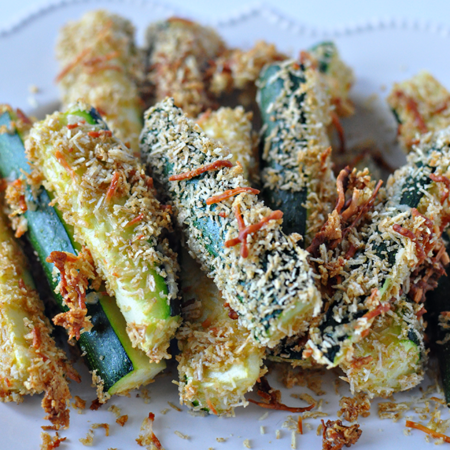 Baked Zucchini Sticks - a healthy take on a delicious side dish or appetizer. | Thirty Handmade Days