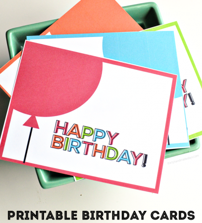 Simple printable birthday cards/tags from thirtyhandmadedays.com