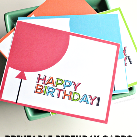 Simple printable birthday cards/tags from thirtyhandmadedays.com