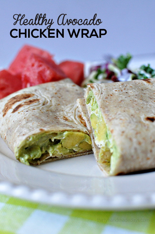 Healthy and delicious Avocado Chicken Wrap - simple to make and so good! A healthy alternative for lunch or dinner.