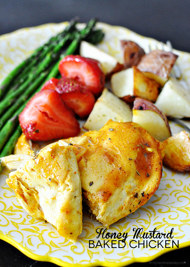 Simple Honey Mustard Baked Chicken from Thirty Handmade Days