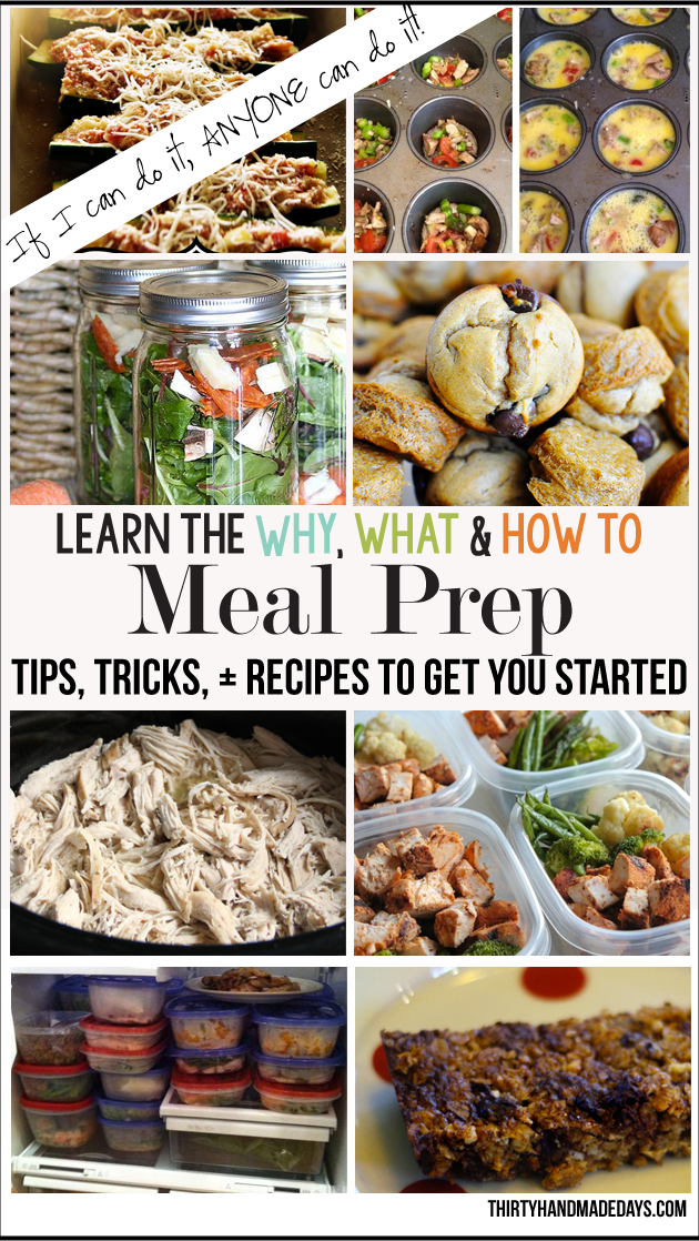 Learn the why, what and how-to's for meal prep ideas! Featuring 100 tips, tricks, recipes and more. | Thirty Handmade Days