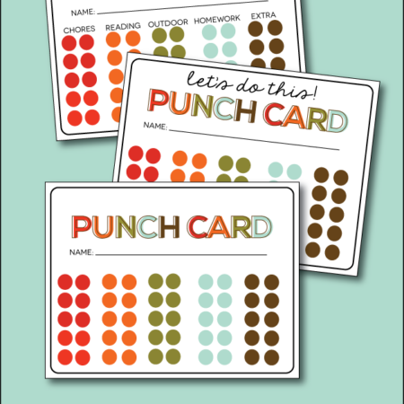 Simple idea to teach kids responsibility and to stay on task throughout the year - kids printable punch cards! | Thirty Handmade Days
