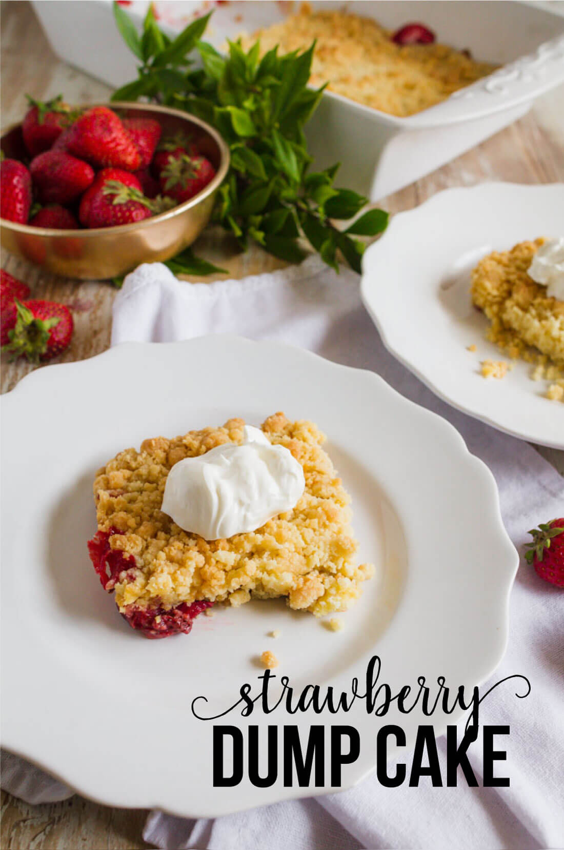 Strawberry Dump Cake - the easiest dessert recipe you'll ever make! www.thirtyhandmadedays.com