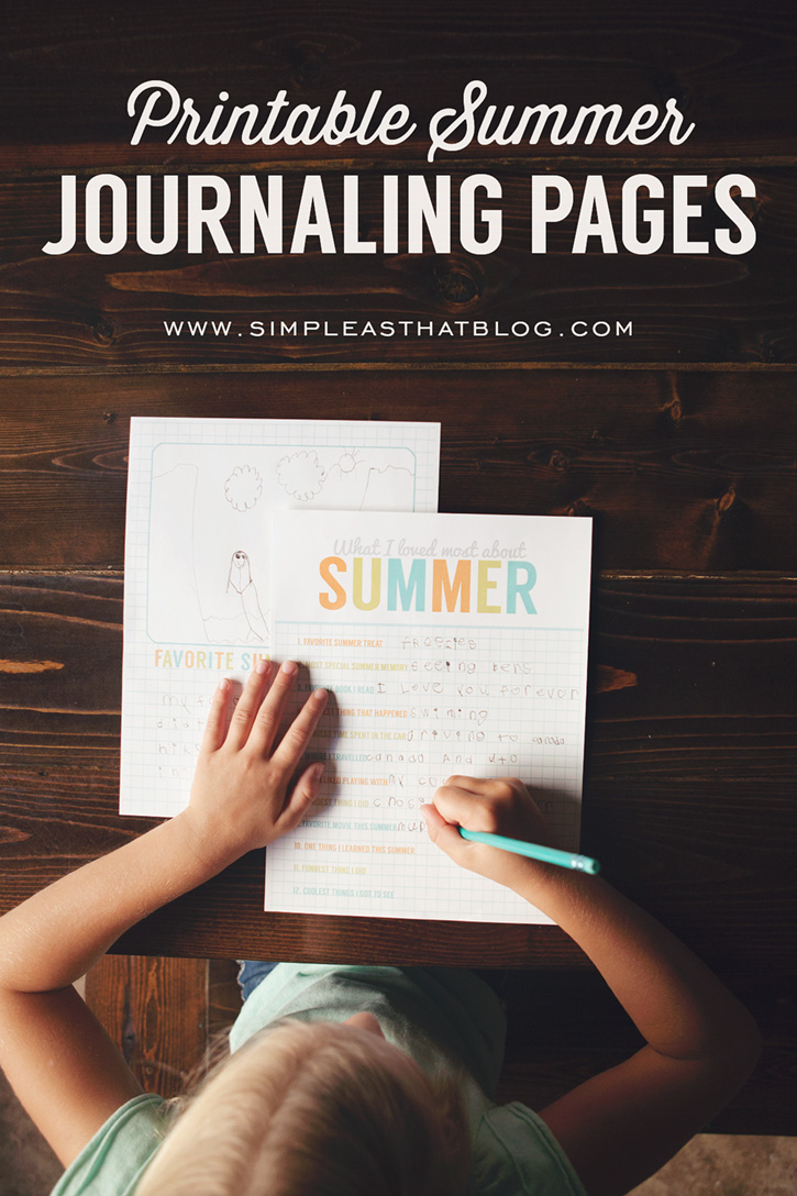 Printable Summer Journaling Pages