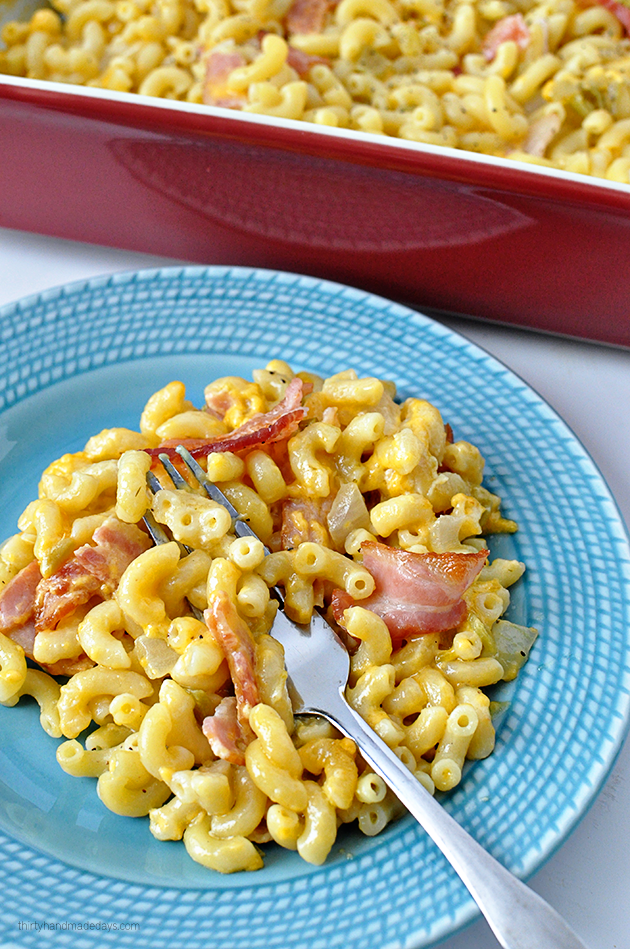 Bacon Macaroni and Cheese with a Kick! from Thirty Handmade Days