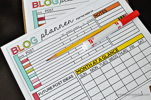 Printable Blog Planner and Excel sheet - help you get on track with your blog! | Thirty Handmade Days