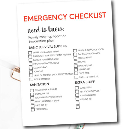 Emergency Supplies List