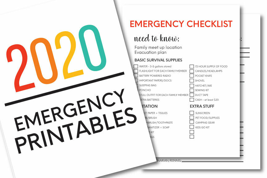 Printable Emergency Supplies List from 30daysblog